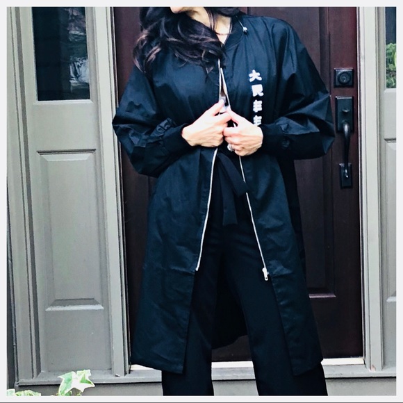 PARIS long line zip up side pocket Graphic jacket - Picture 7 of 7